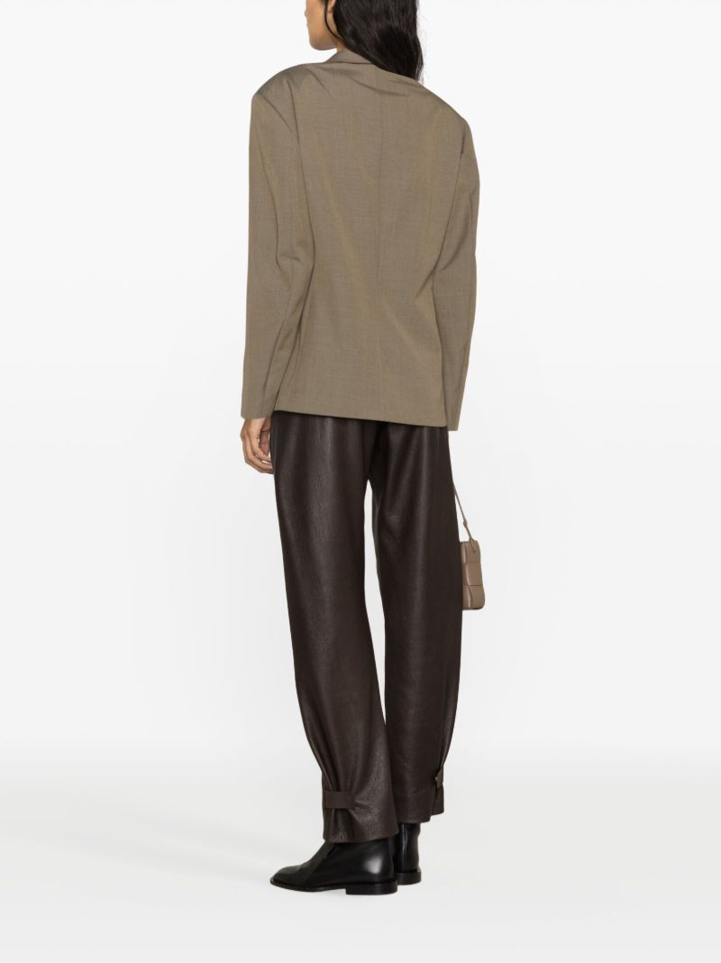 Neutral Double-breasted Blazer