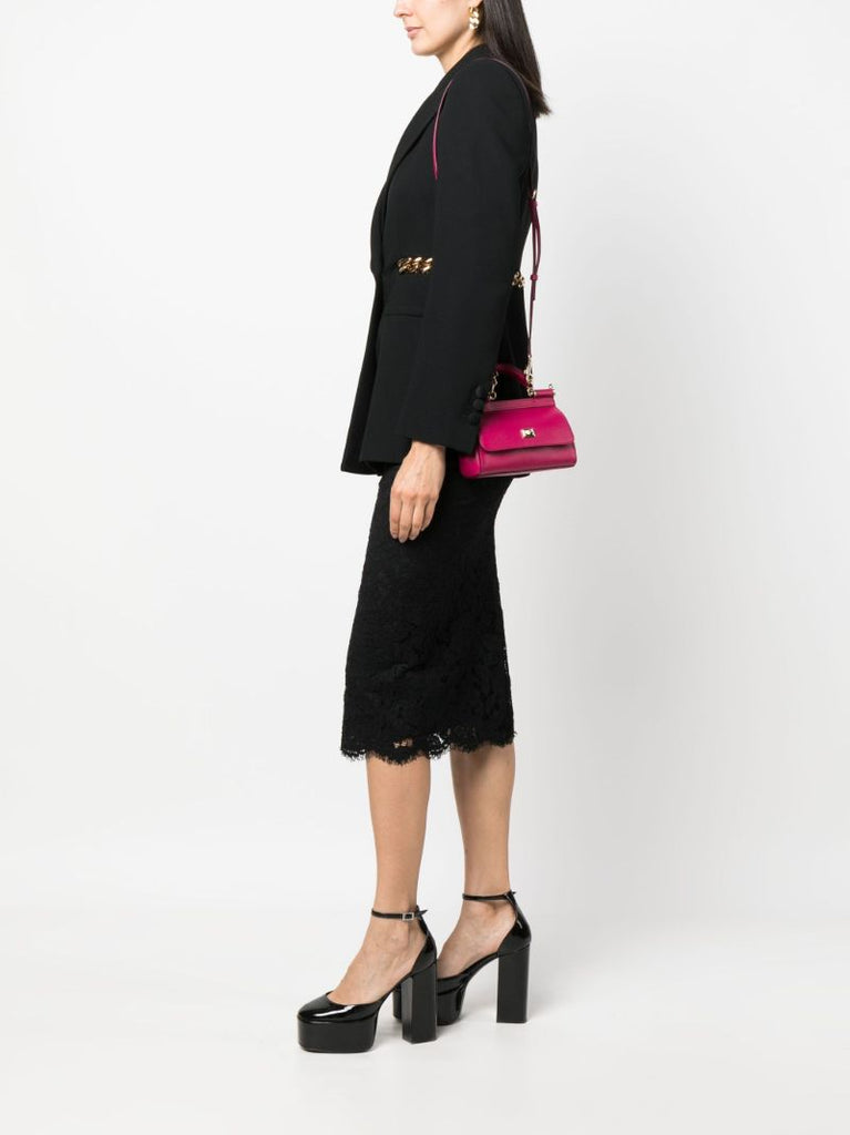 Pink Sicily Small Leather Top Handle Bag