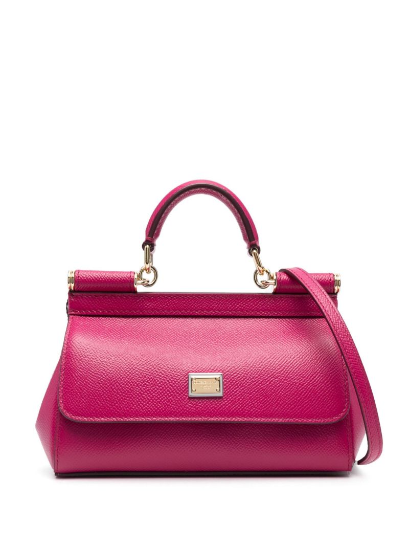 Pink Sicily Small Leather Top Handle Bag