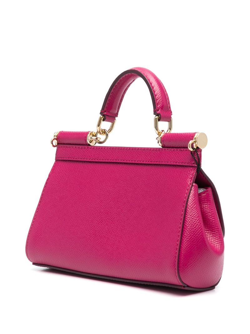 Pink Sicily Small Leather Top Handle Bag