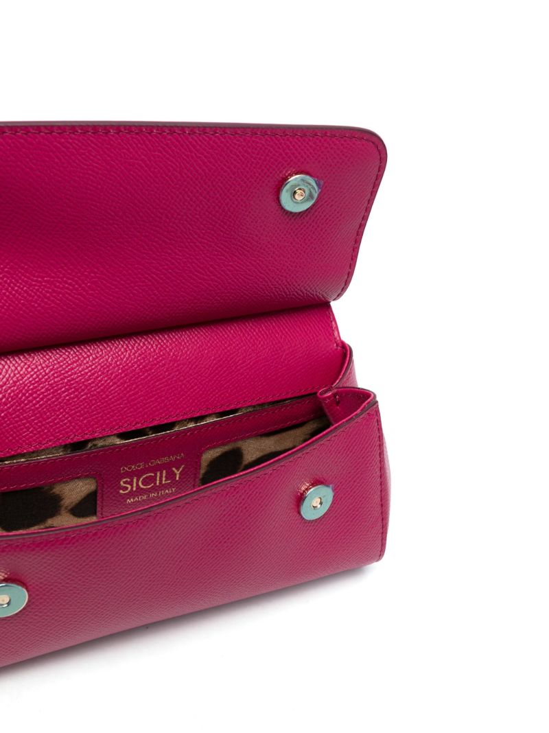 Pink Sicily Small Leather Top Handle Bag
