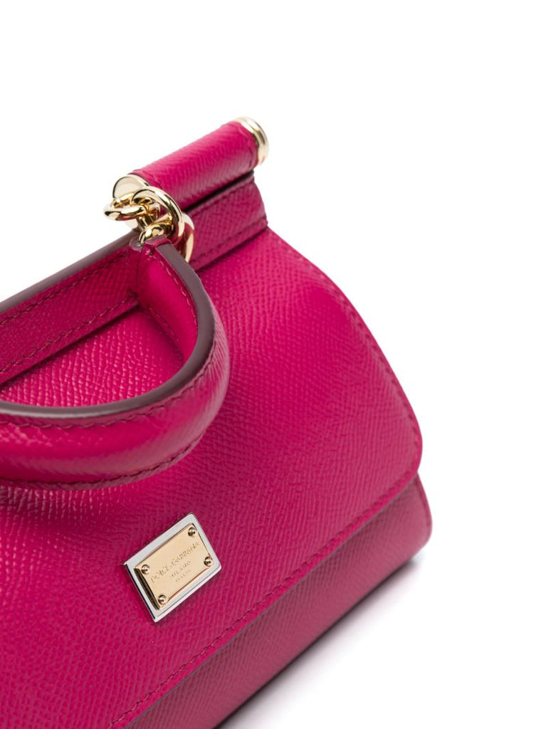 Pink Sicily Small Leather Top Handle Bag