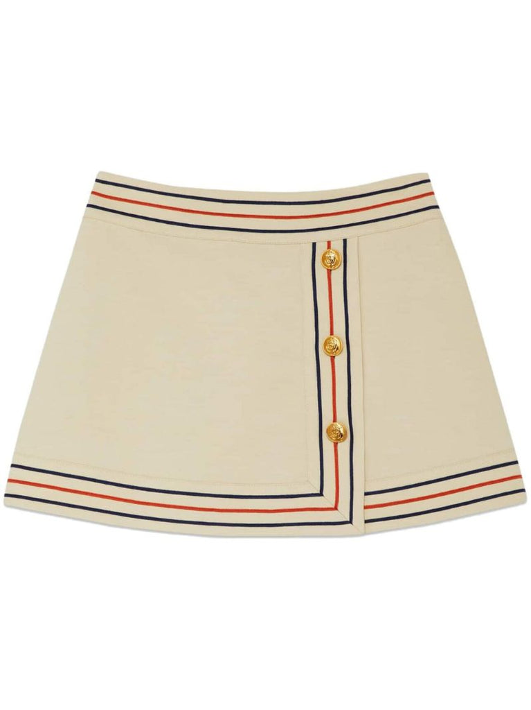 Neutral Cotton Mini Skirt