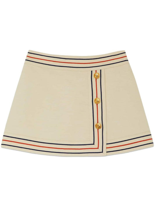 Neutral Cotton Mini Skirt