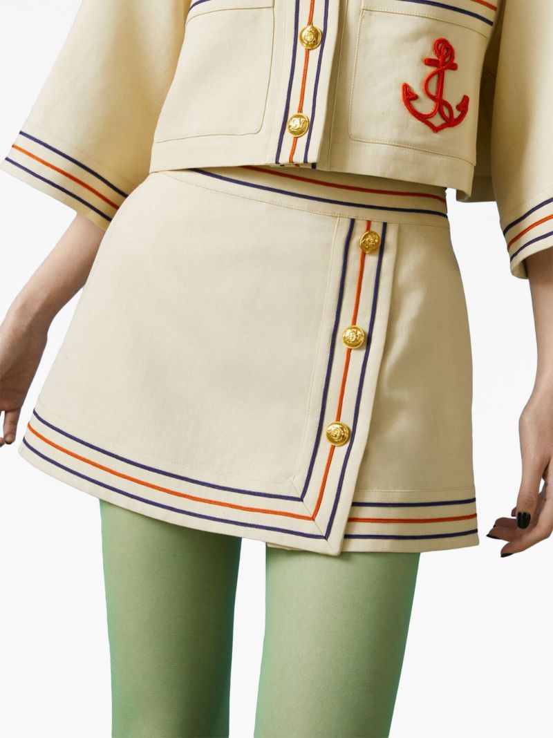 Neutral Cotton Mini Skirt