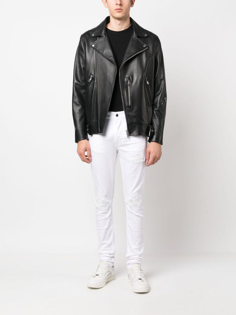 White Logo Plaque Skinny Jeans