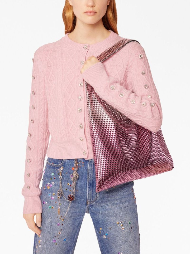 Pink Pixel Metallic Tote Bag