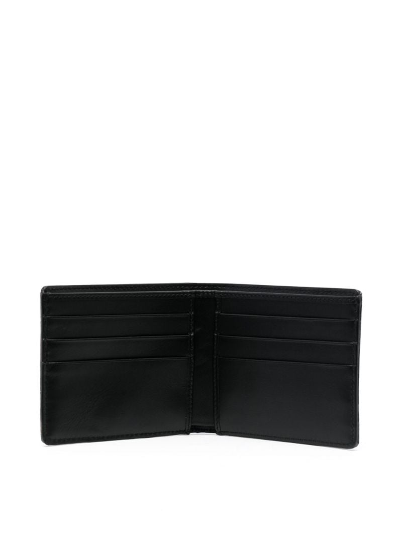 Black Logo Print Bi-fold Wallet