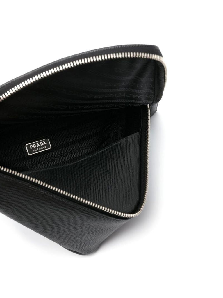 Black Triangle Logo Plaque Shoulder Bag