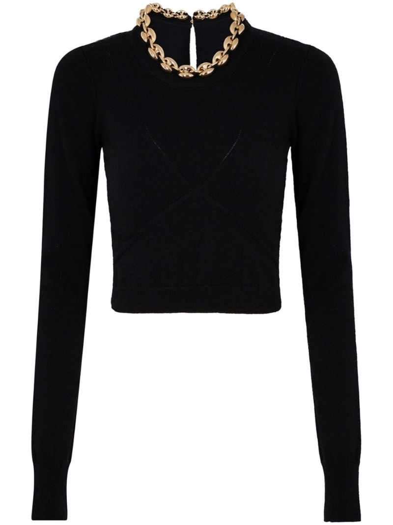 Black Chain-embellished Sweater