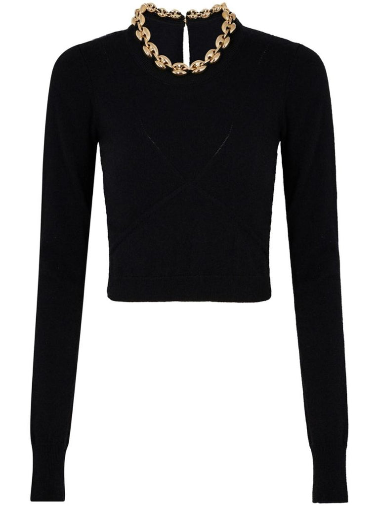 Black Chain-embellished Sweater