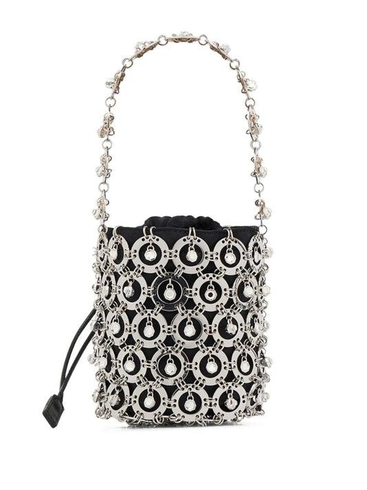 Black Sphere Embellished Bucket Bag
