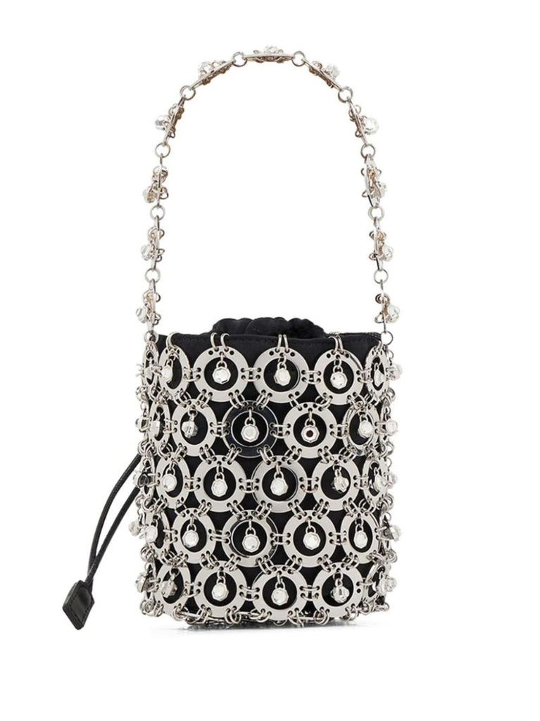 Black Sphere Embellished Bucket Bag