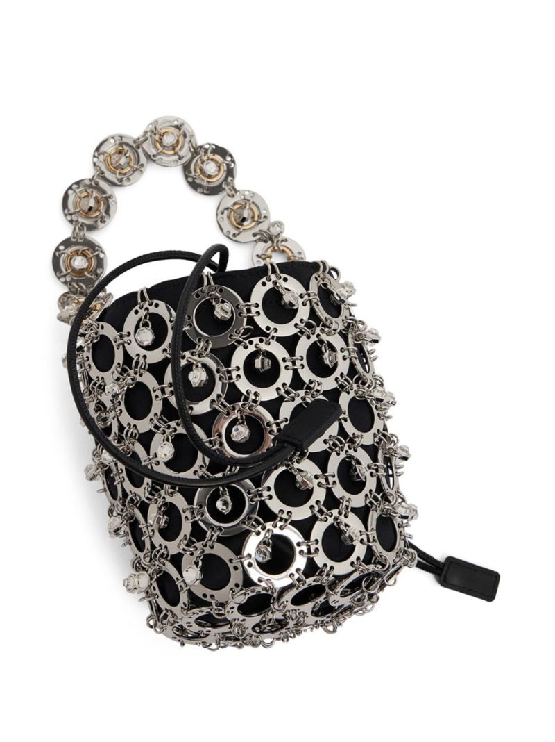 Black Sphere Embellished Bucket Bag