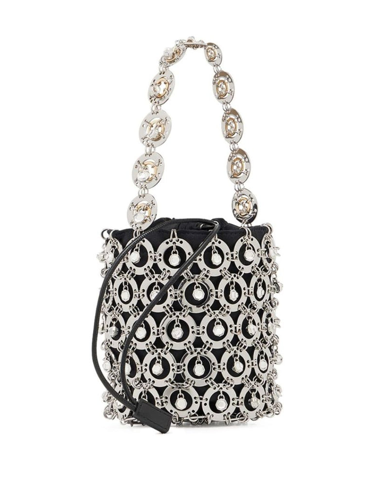 Black Sphere Embellished Bucket Bag