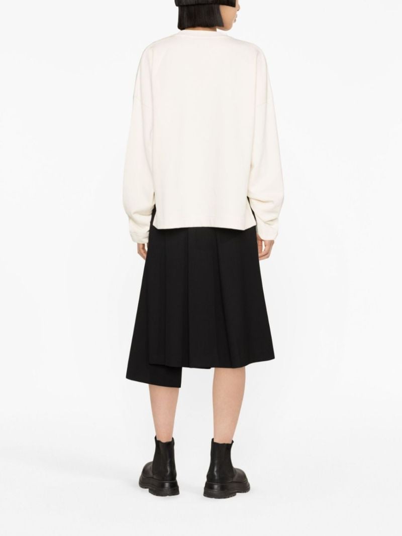 White Logo-appliquÃ_x0083_Â© Cotton Sweatshirt