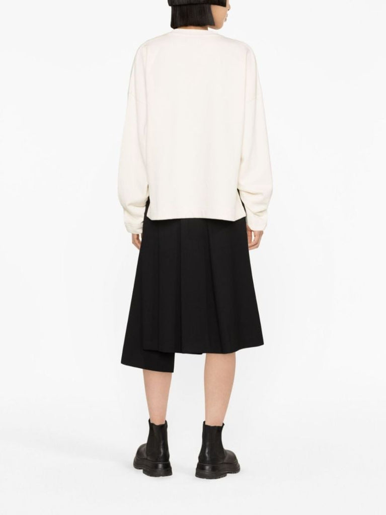 White Logo-appliquÃ_x0083_Â© Cotton Sweatshirt