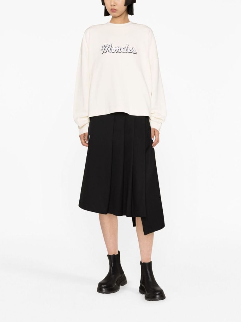 White Logo-appliquÃ_x0083_Â© Cotton Sweatshirt