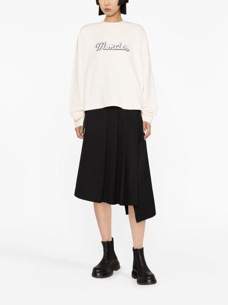 White Logo-appliquÃ_x0083_Â© Cotton Sweatshirt