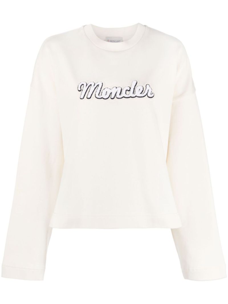 White Logo-appliquÃ_x0083_Â© Cotton Sweatshirt