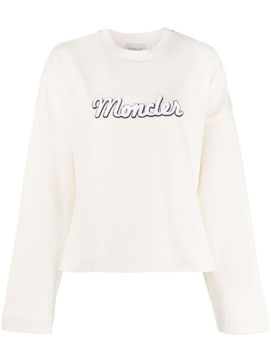 White Logo-appliquÃ_x0083_Â© Cotton Sweatshirt