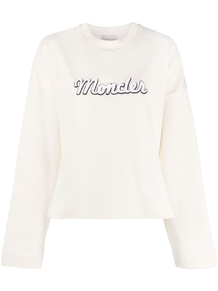 White Logo-appliquÃ_x0083_Â© Cotton Sweatshirt