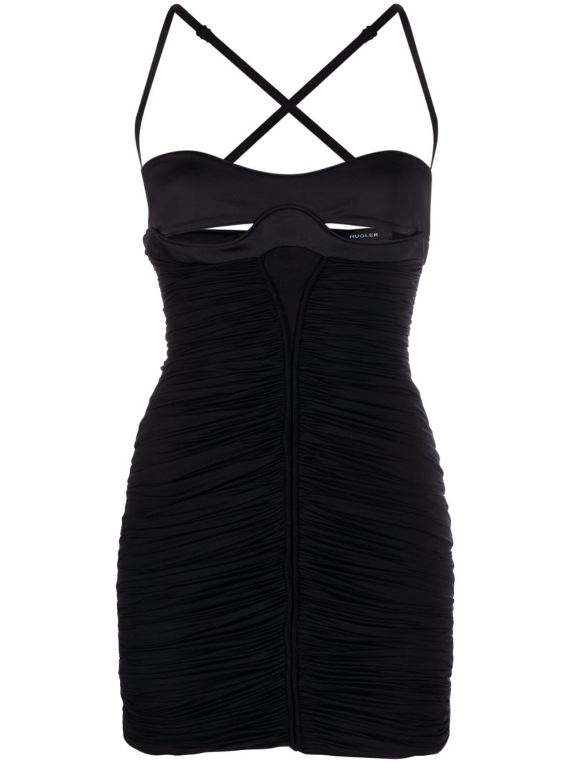 Cut-out Ruched Mini Dress