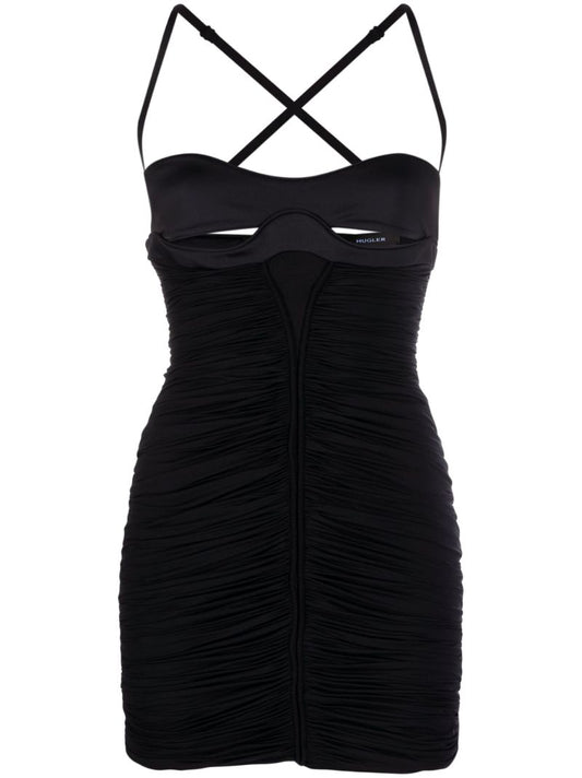 Cut-out Ruched Mini Dress