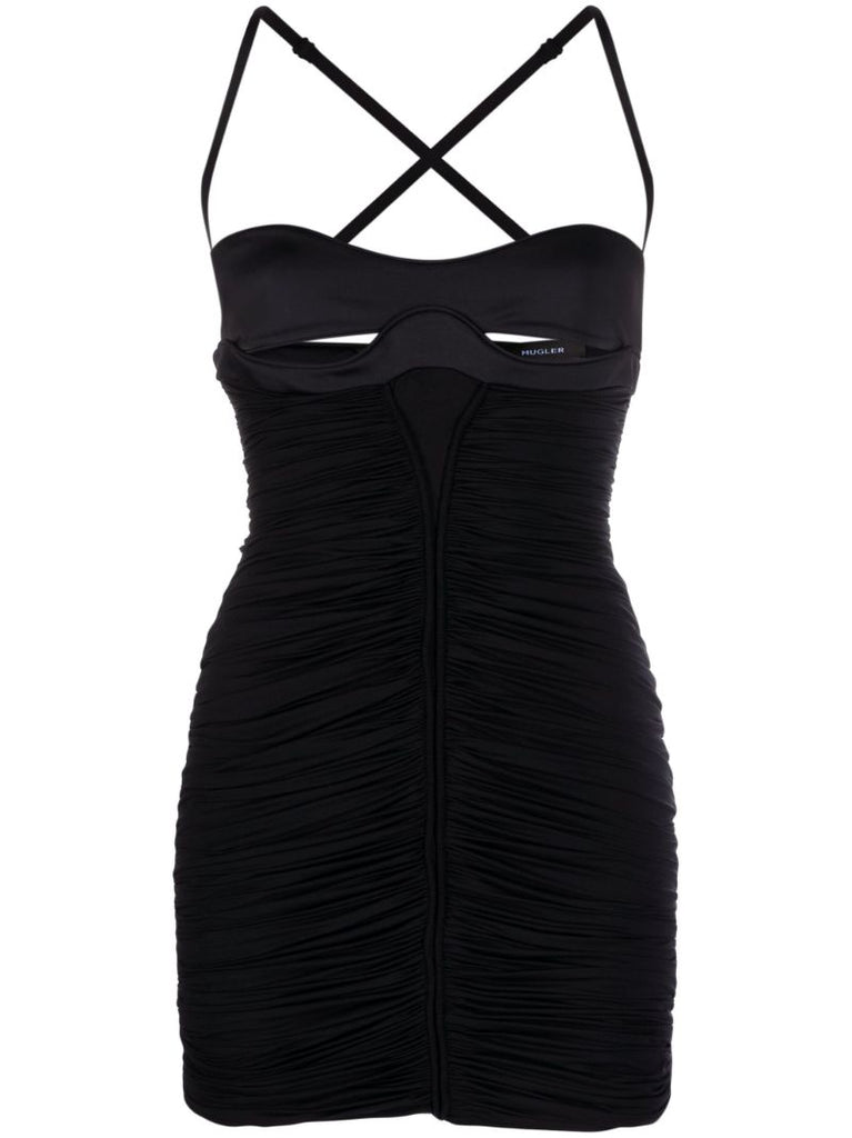 Cut-out Ruched Mini Dress