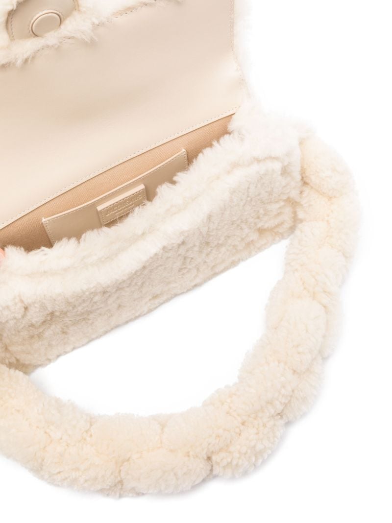 Neutral Le Bambidou Shearling Shoulder Bag