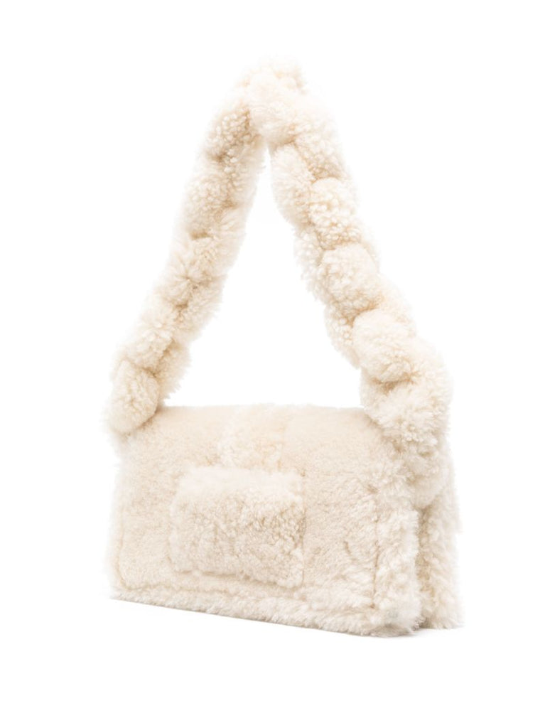Neutral Le Bambidou Shearling Shoulder Bag