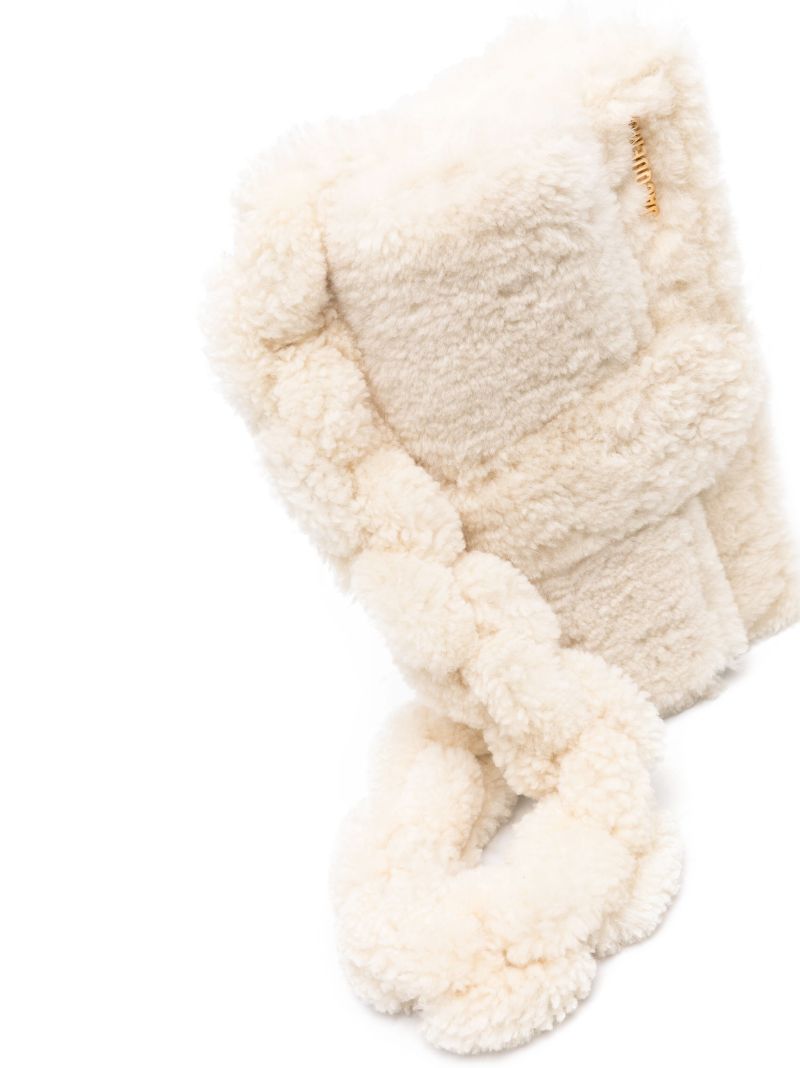 Neutral Le Bambidou Shearling Shoulder Bag