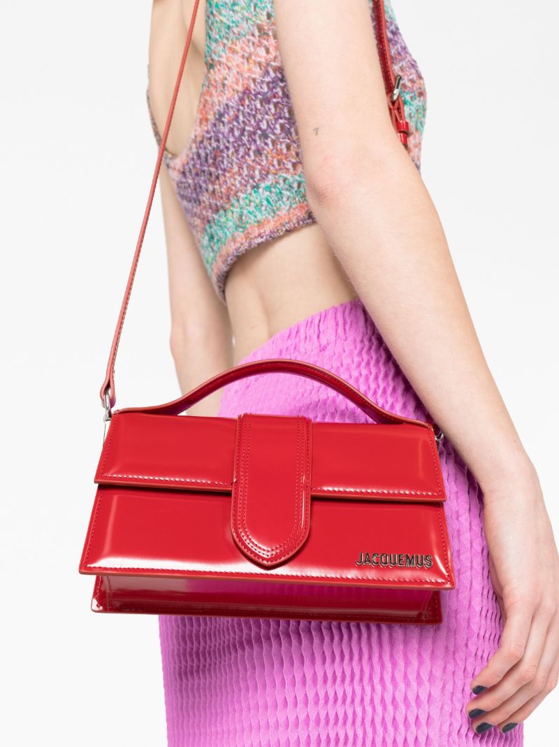 Red Le Grand Bambino Patent Leather Top Handle Bag