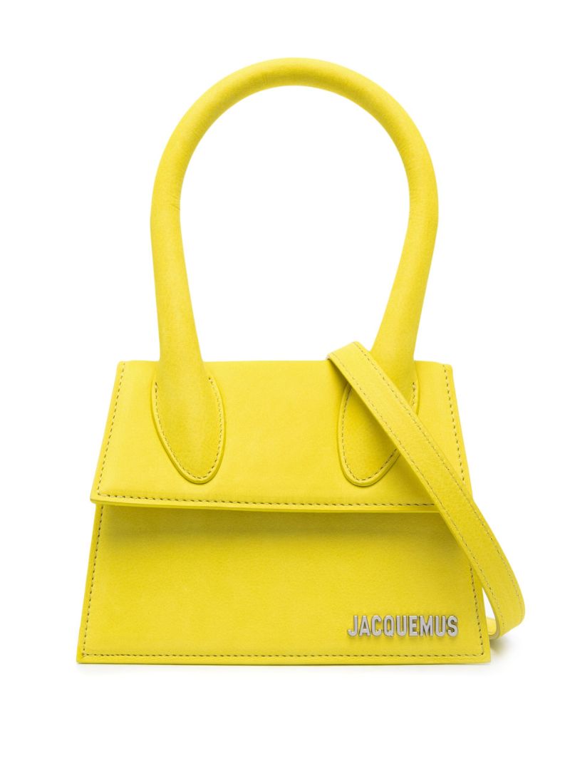 Yellow Le Chiquito Moyen Suede Top Handle Bag