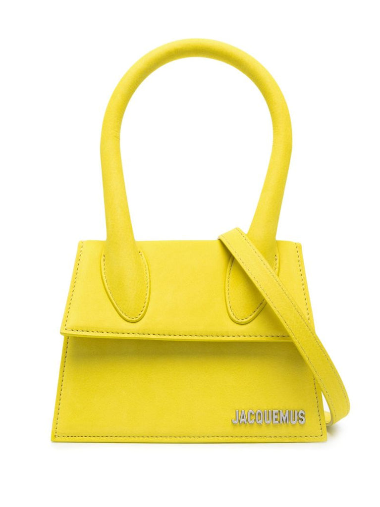 Yellow Le Chiquito Moyen Suede Top Handle Bag