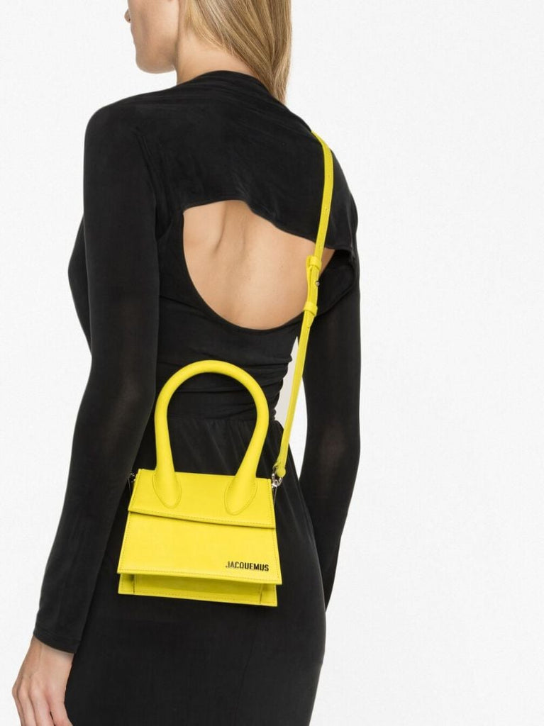 Yellow Le Chiquito Moyen Suede Top Handle Bag