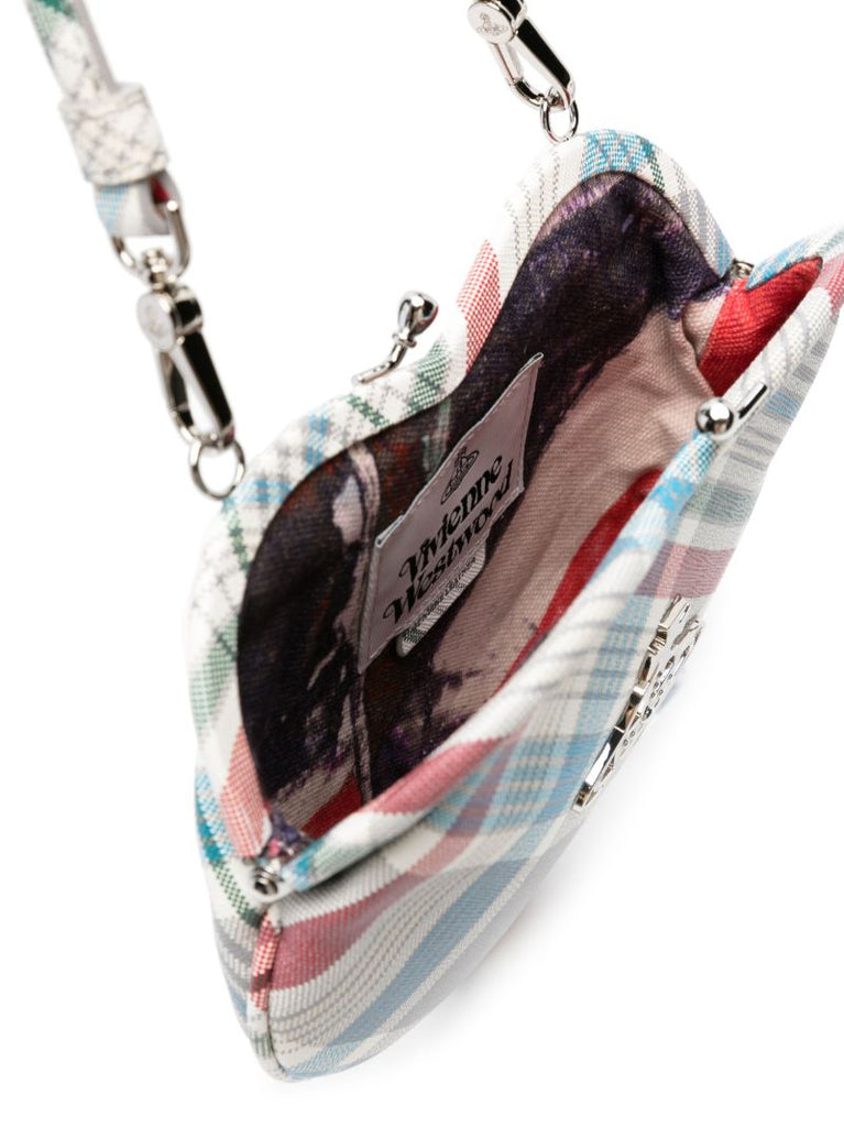 Grey Belle Tartan Heart Clutch Bag