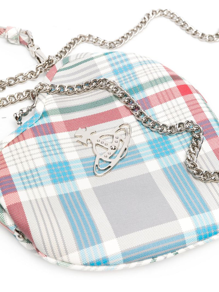 Grey Belle Tartan Heart Clutch Bag