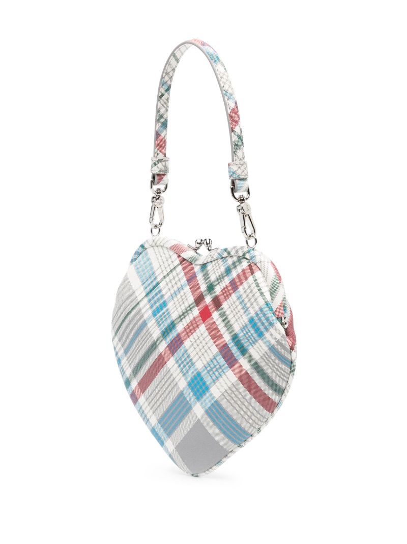 Grey Belle Tartan Heart Clutch Bag
