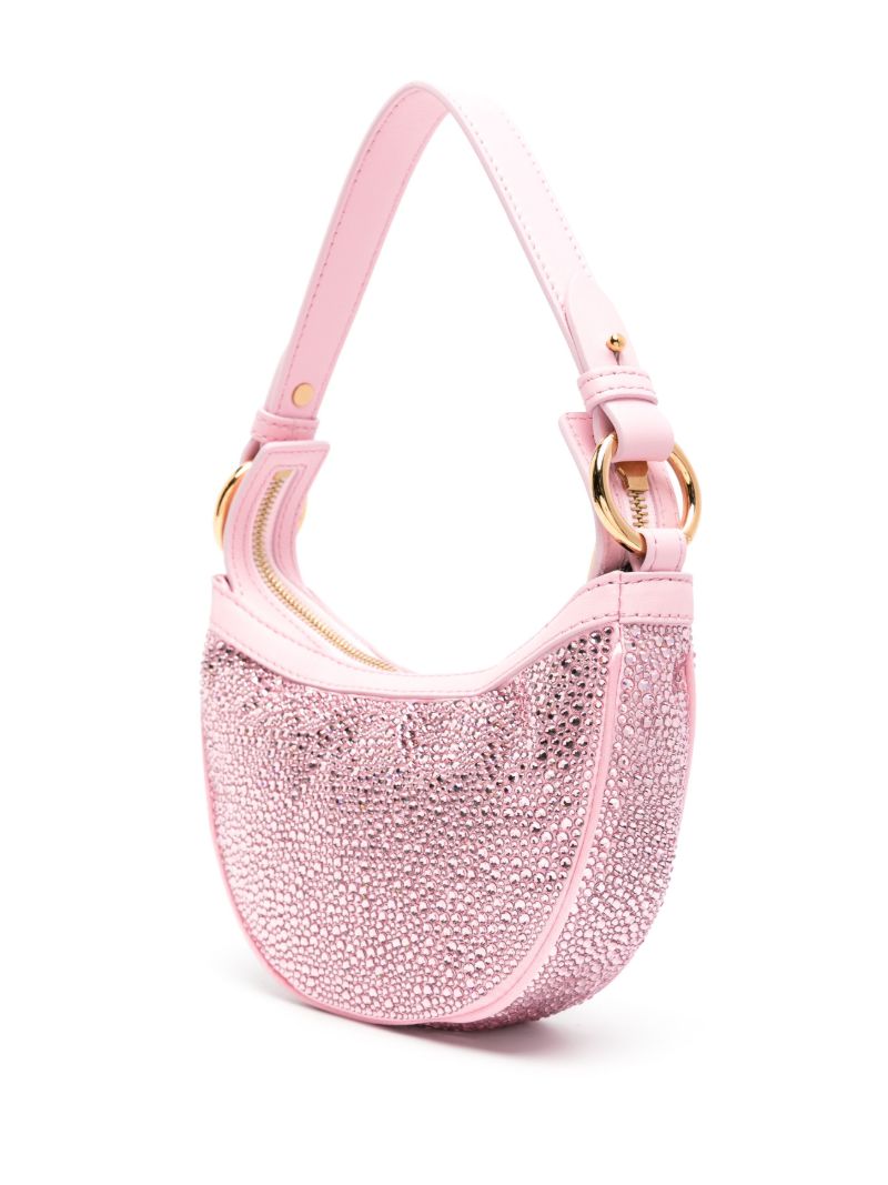 Pink La Medusa Crystal Leather Shoulder Bag