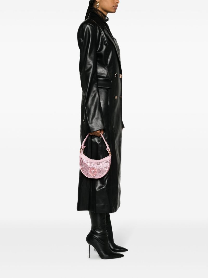 Pink La Medusa Crystal Leather Shoulder Bag
