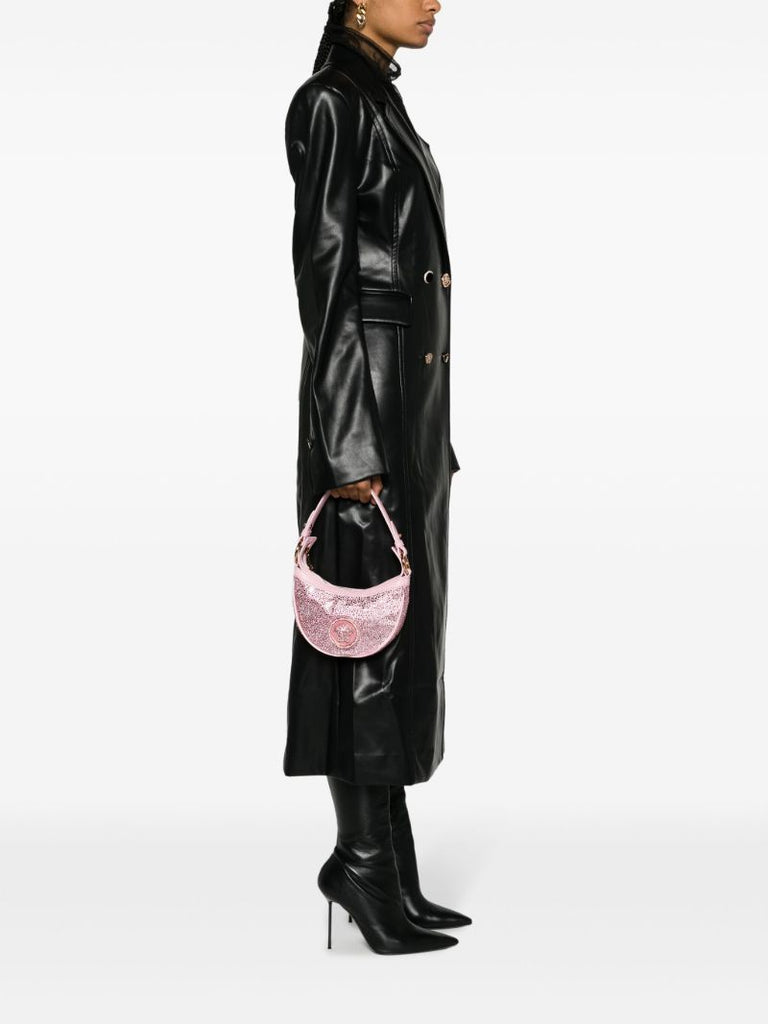Pink La Medusa Crystal Leather Shoulder Bag