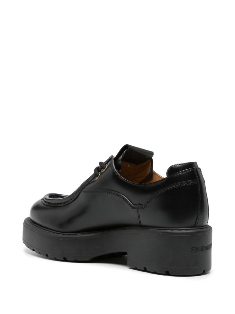 Black Leather Lace-up Shoes