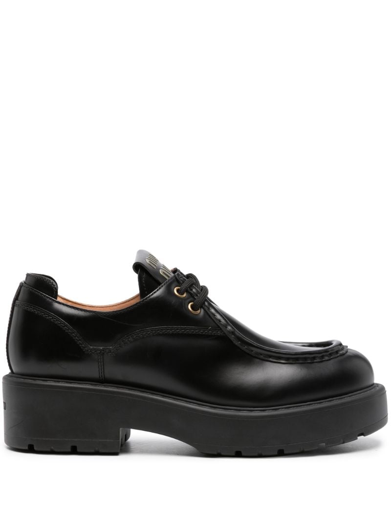 Black Leather Lace-up Shoes