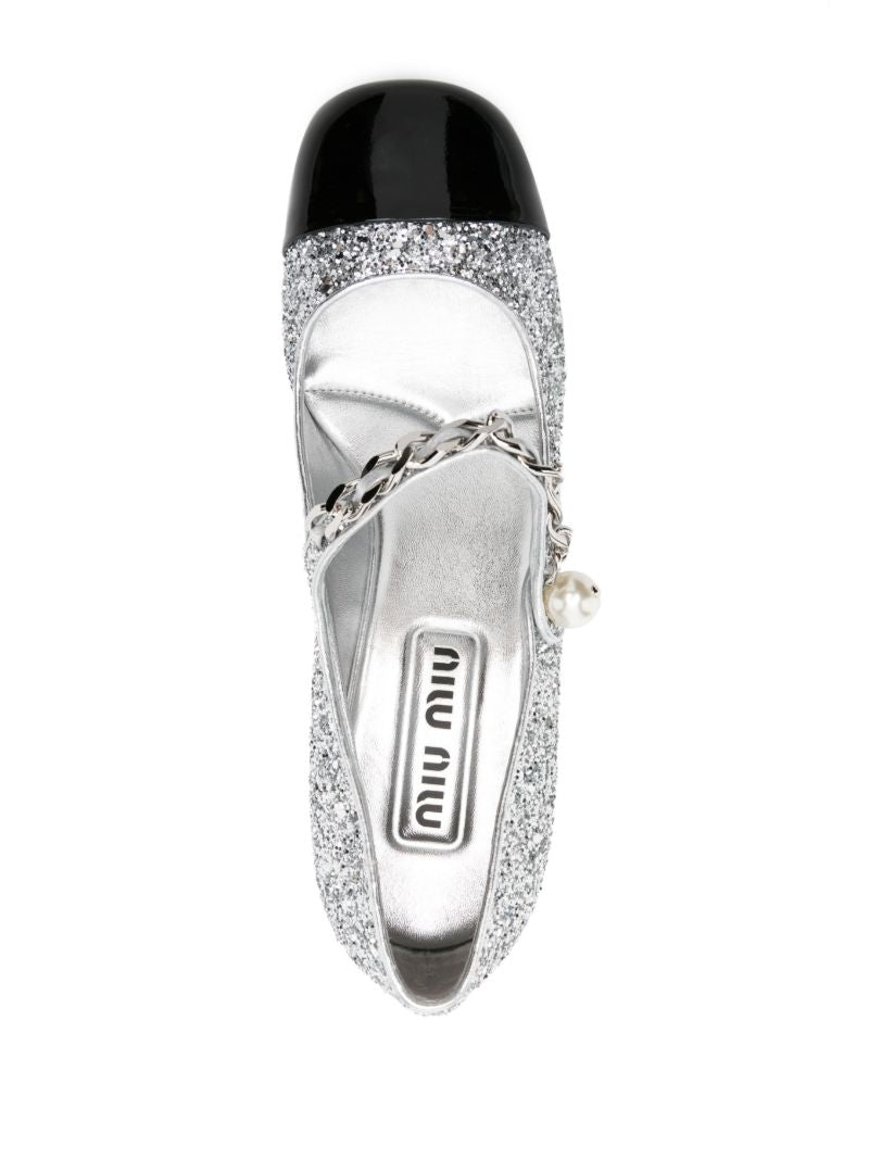 Silver-tone 65 Glitter Pumps