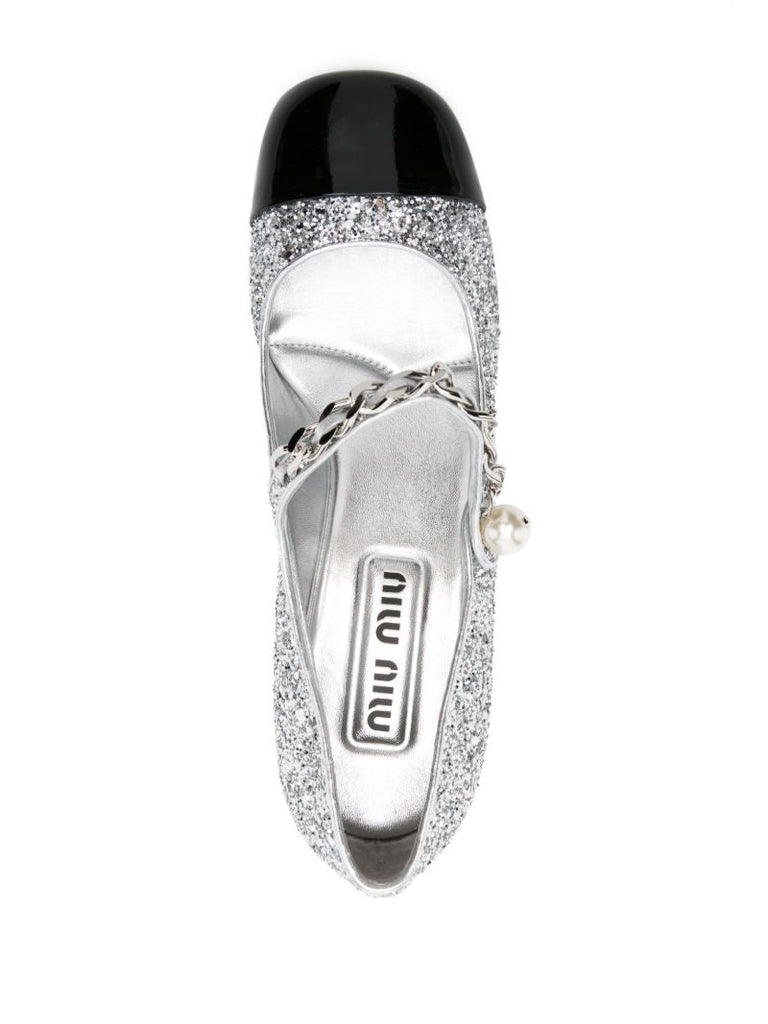 Silver-tone 65 Glitter Pumps