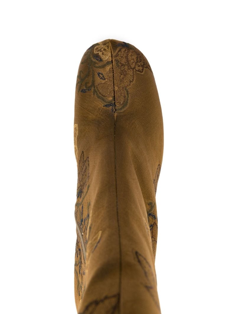 Brown 95 Floral-jacquard Boots