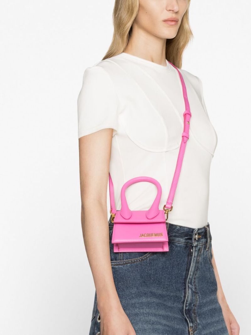 Pink Le Chiquito Moyen Leather Top Handle Bag