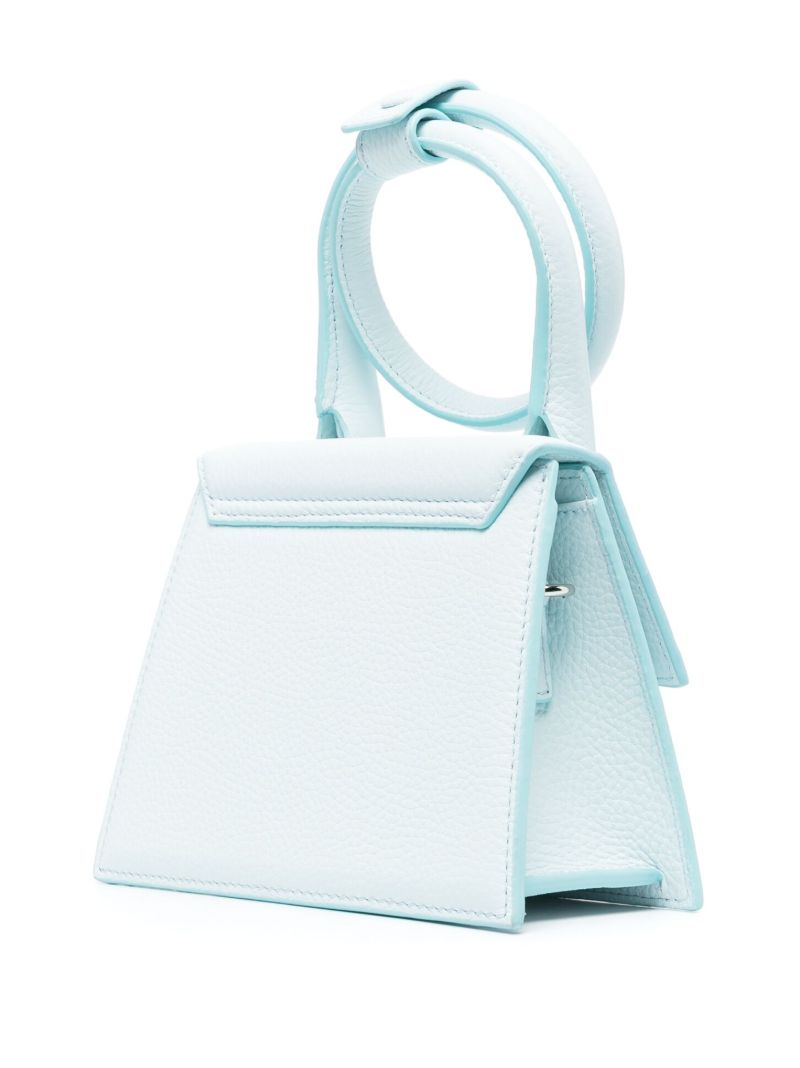 Blue Le Chiquito Noeud Leather Top Handle Bag