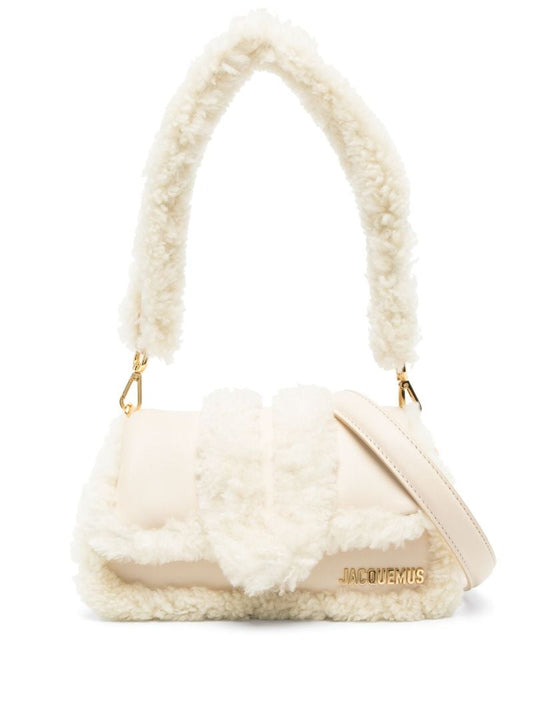 Neutral Le Petit Bambimou Shearling Bag